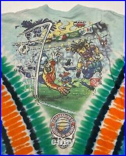 Vintage 1997 GDM Grateful Dead Liquid Blue Dead Headers FC Soccer Shirt Size L