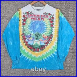 Vintage 1997 Grateful Dead Liquid Blue Scarlet Fire Tie Dye Long Sleeve Shirt XL