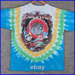 Vintage 1997 Grateful Dead Liquid Blue Scarlet Fire Tie Dye Long Sleeve Shirt XL