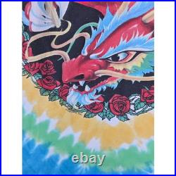 Vintage 1997 Grateful Dead Liquid Blue Scarlet Fire Tie Dye Long Sleeve Shirt XL
