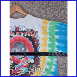 Vintage 1997 Grateful Dead Liquid Blue Scarlet Fire Tie Dye Long Sleeve Shirt XL