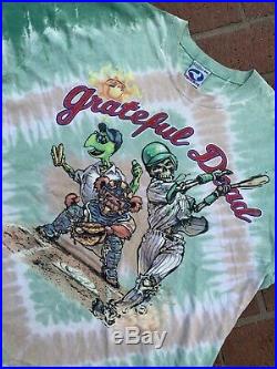 Vintage 1997 Grateful Dead Steal Your Base Liquid Blue Tie Dye T-Shirt Size XXL