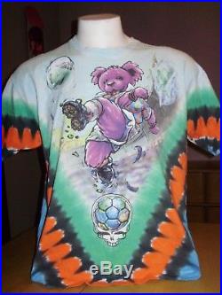 Vintage 1997 Grateful Dead Tie Dye Dead Headers Fc Soccer Liquid Blue Shirt XL