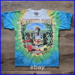 Vintage 1998 Grateful Dead Liquid Blue Shirt Large Keep It Green Tie Dye Biffle