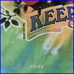 Vintage 1998 Grateful Dead Liquid Blue Shirt Large Keep It Green Tie Dye Biffle