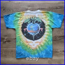 Vintage 1998 Grateful Dead Liquid Blue Shirt Large Keep It Green Tie Dye Biffle
