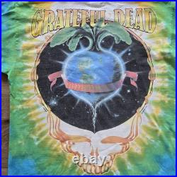 Vintage 1998 Grateful Dead Liquid Blue Shirt Large Keep It Green Tie Dye Biffle