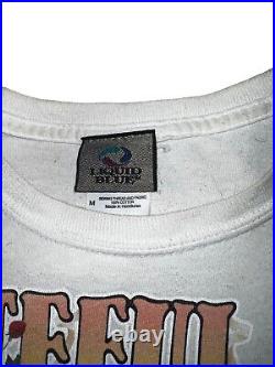 Vintage 1998 Liquid Blue Grateful Dead Keep It Green Tie Dye AOP Tshirt Men sz M