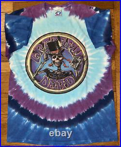 Vintage 1999 Authentic Liquid Blue Grateful Dead Queen of Spades T-Shirt L