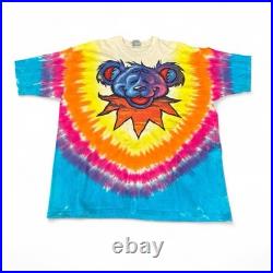 Vintage 1999 Grateful Dead Jacob Bear Liquid Blue Tie Dye T-Shirt Deadhead 2XL