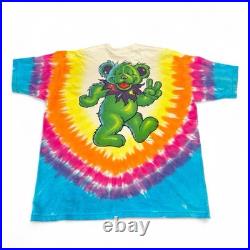 Vintage 1999 Grateful Dead Jacob Bear Liquid Blue Tie Dye T-Shirt Deadhead 2XL