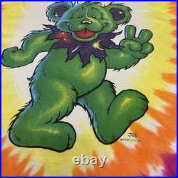 Vintage 1999 Grateful Dead Jacob Bear Liquid Blue Tie Dye T-Shirt Deadhead 2XL