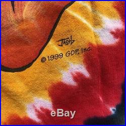 Vintage 1999 Grateful Dead Rasta Bear T Shirt Medium Liquid Blue Lithuania