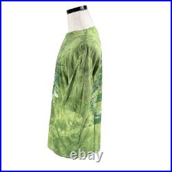 Vintage 2000 Grateful Dead Golf Skeleton Tie Dye T-Shirt Green Gray Liquid Blue