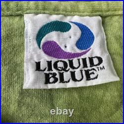 Vintage 2000 Grateful Dead Golf Skeleton Tie Dye T-Shirt Green Gray Liquid Blue