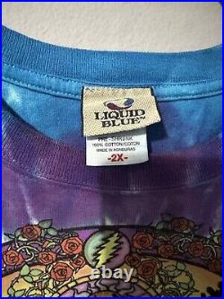 Vintage 2000 Liquid Blue Grateful Dead Tie Dye T Shirt Size XXL