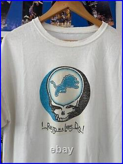 Vintage 2000s Detroit Lions Grateful Dead RARE GRAIL Band NFL T-Shirt Size XL