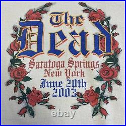 Vintage 2003 Grateful Dead Saratoga Springs New York Double Sided T Shirt Size L