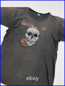 Vintage 70s Grateful Dead Graphic Shirt Sz L Tee Single Stitched Skull Sun Faded