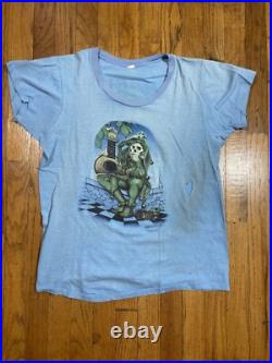 Vintage 70s Grateful Dead Jester Tee Shirt S/M Stanley Mouse Blue