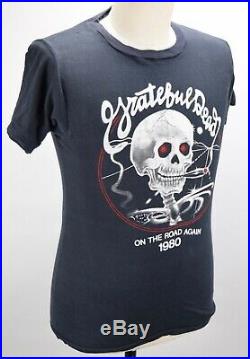 Vintage 80's Grateful Dead 1980 On The Road Again Skull Rock Tour T Shirt L Rare