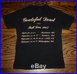 Vintage 80's Grateful Dead 1987 Fall Tour Rock Concert T-shirt S Rare