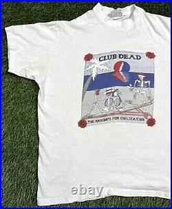 Vintage 80's Grateful Dead Club Dead Antidote For Civilization T-Shirt Men's L