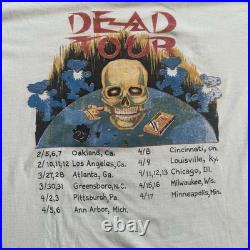 Vintage 80s 1989 Grateful Dead American Gothic Dead Tour Tshirt Sz XL