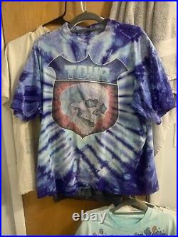 Vintage 80s 90s Grateful Dead Tour Mikio Kennedy Graphic Tie Dye T Shirt Size XL