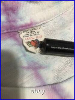 Vintage 80s Grateful Dead Artsit Mikio Phillip Brown Tie Dye Tshirt Trippy Large