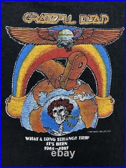 Vintage 80s Grateful Dead Concert T-Shirt 1981 Mouse Kelley Long Strange Trip