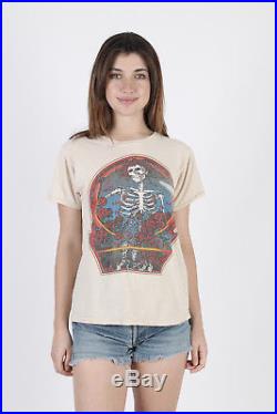 Vintage 80s Grateful Dead Concert Tour Rock Skull Roses Band Cotton Tee T Shirt