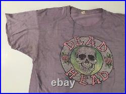 Vintage 80s Grateful Dead Head Shirt Blue XL Large Rare Tie Dye Skeleton Jerry