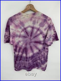Vintage 80s Grateful Dead Lot T-Shirt Size Large Purple Tie Dye Skeleton Floral