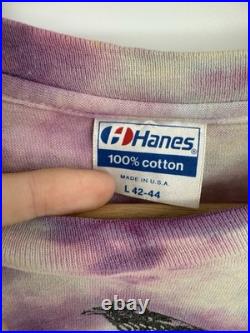 Vintage 80s Grateful Dead Lot T-Shirt Size Large Purple Tie Dye Skeleton Floral
