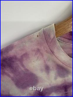 Vintage 80s Grateful Dead Lot T-Shirt Size Large Purple Tie Dye Skeleton Floral