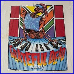 Vintage 80s Grateful Dead Mens T Shirt Summer Tour 1989 Keyboard Skeleton Large