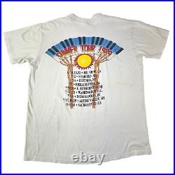Vintage 80s Grateful Dead Mens T Shirt Summer Tour 1989 Keyboard Skeleton Large