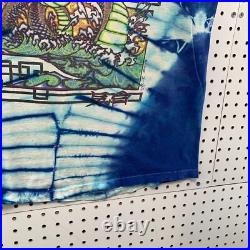 Vintage 80s Grateful Dead Mikio Dragon Shirt Mens L Tie Dye 1985 Blue USA 20x24
