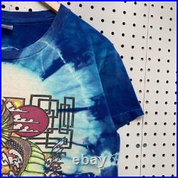 Vintage 80s Grateful Dead Mikio Dragon Shirt Mens L Tie Dye 1985 Blue USA 20x24