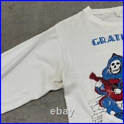 Vintage 80s Grateful Dead Rare Parking Lot White Long Sleeve T-shirt Size Small