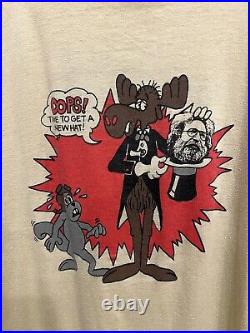 Vintage 80s Grateful Dead Rocky And Bullwinkle M/L T-Shirt Jerry Garcia