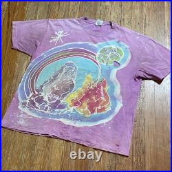 Vintage 80s Grateful Dead Shirt Size XL Batik Psychedelic Band Tour Lot Tie Dye