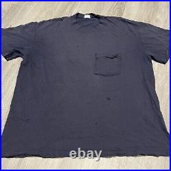 Vintage 80s Grateful Dead Solider American Flag T-Shirt Distressed Blue/Black M