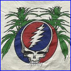 Vintage 80s Grateful Dead T-Shirt Band Tour Lot Size XL Marijuana Weed Leaf 90s
