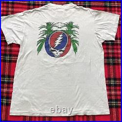 Vintage 80s Grateful Dead T-Shirt Band Tour Lot Size XL Marijuana Weed Leaf 90s