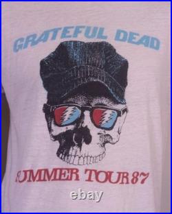 Vintage 80s RARE 1987 Grateful Dead / Bob Dylan Concert T-Shirt Tour Railroad XL