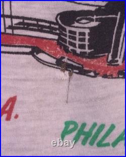 Vintage 80s RARE 1987 Grateful Dead / Bob Dylan Concert T-Shirt Tour Railroad XL