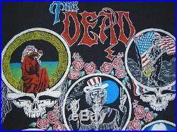Vintage 80s THE GRATEFUL DEAD CONCERT PAPER THIN T-Shirt XS/S skeleton rock tour
