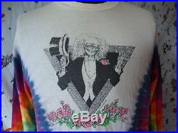 Vintage 80s The Grateful Dead 1986 Skull Roses Tie Dye Concert Tour T Shirt XL